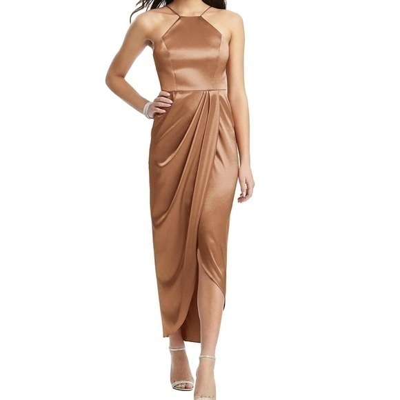After six satin toffee midi dress - Picture 1 of 9